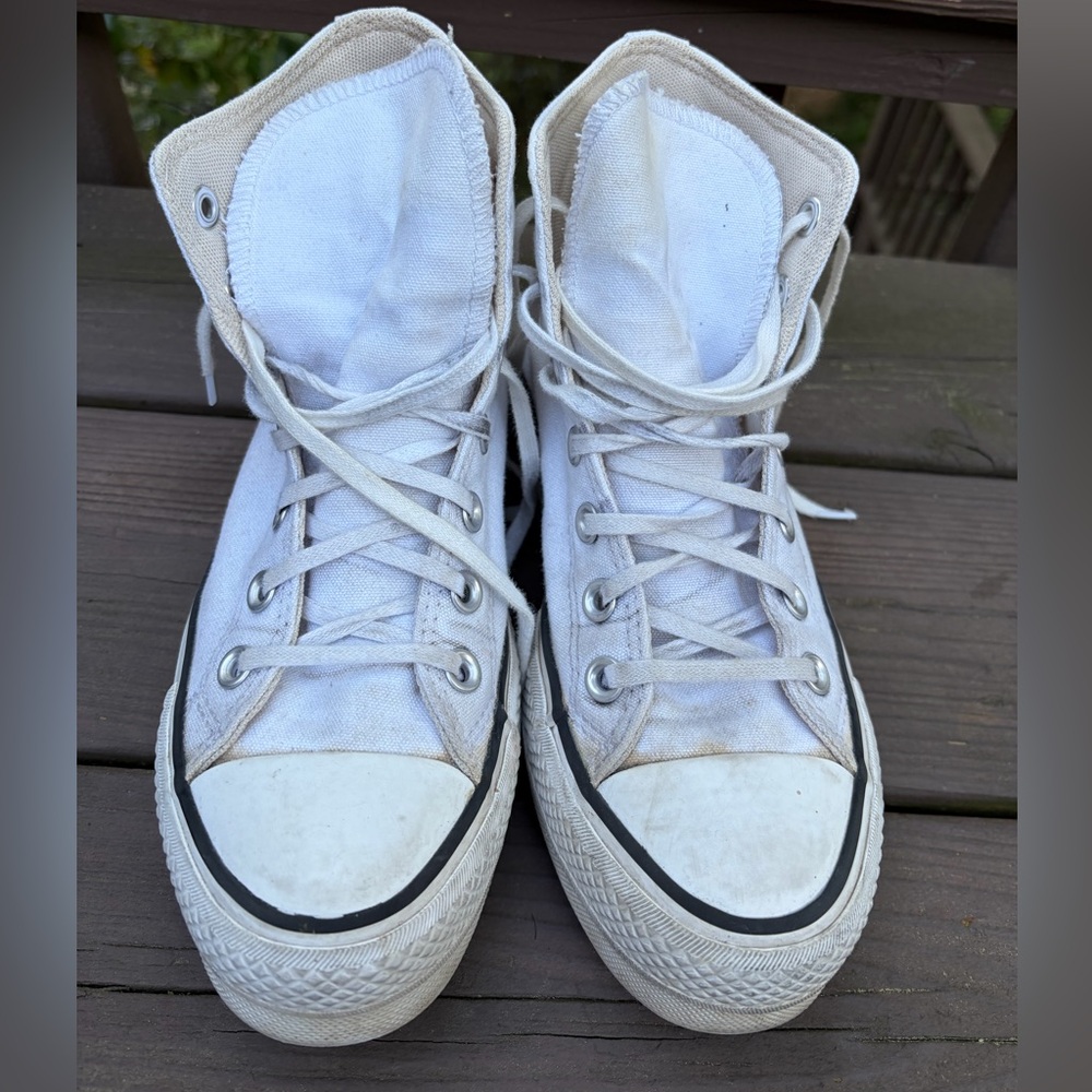 Converse White High-Top Sneakers - Picture 10 of 10